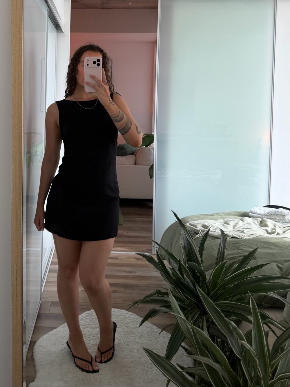 Black Sleeveless faux linen black Dress – Classic Women's Little Black Dress